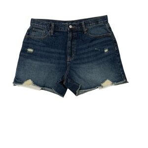 NEW OLD NAVY HIGH-RISE BUILT-IN TOUGH BLUE DISTRESS DENIM SHORTS SIZE 20